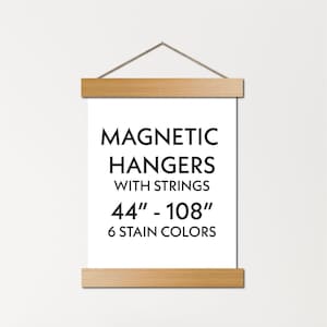 Support magnétique de 44 à 108 pouces - avec ficelle - support d'affiche en bois pour photos, affiches, cartes, tissu fin/toile/cuir/tapisserie