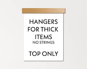 Top hangers only - for thick items - no string - non-magnetic wooden frames for tapestries, quilts, rugs, poster boards, diamond art, etc.