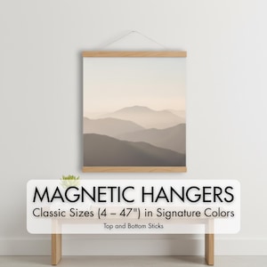 Suportes magnéticos para pôsteres: Expositor de arte em madeira de amieiro em tamanho personalizado