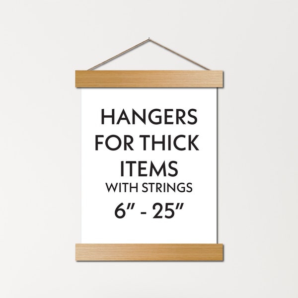 Hangers for thick items - with string - non-magnetic wooden frames for tapestries, quilts, rugs, poster boards, diamond art, etc. -