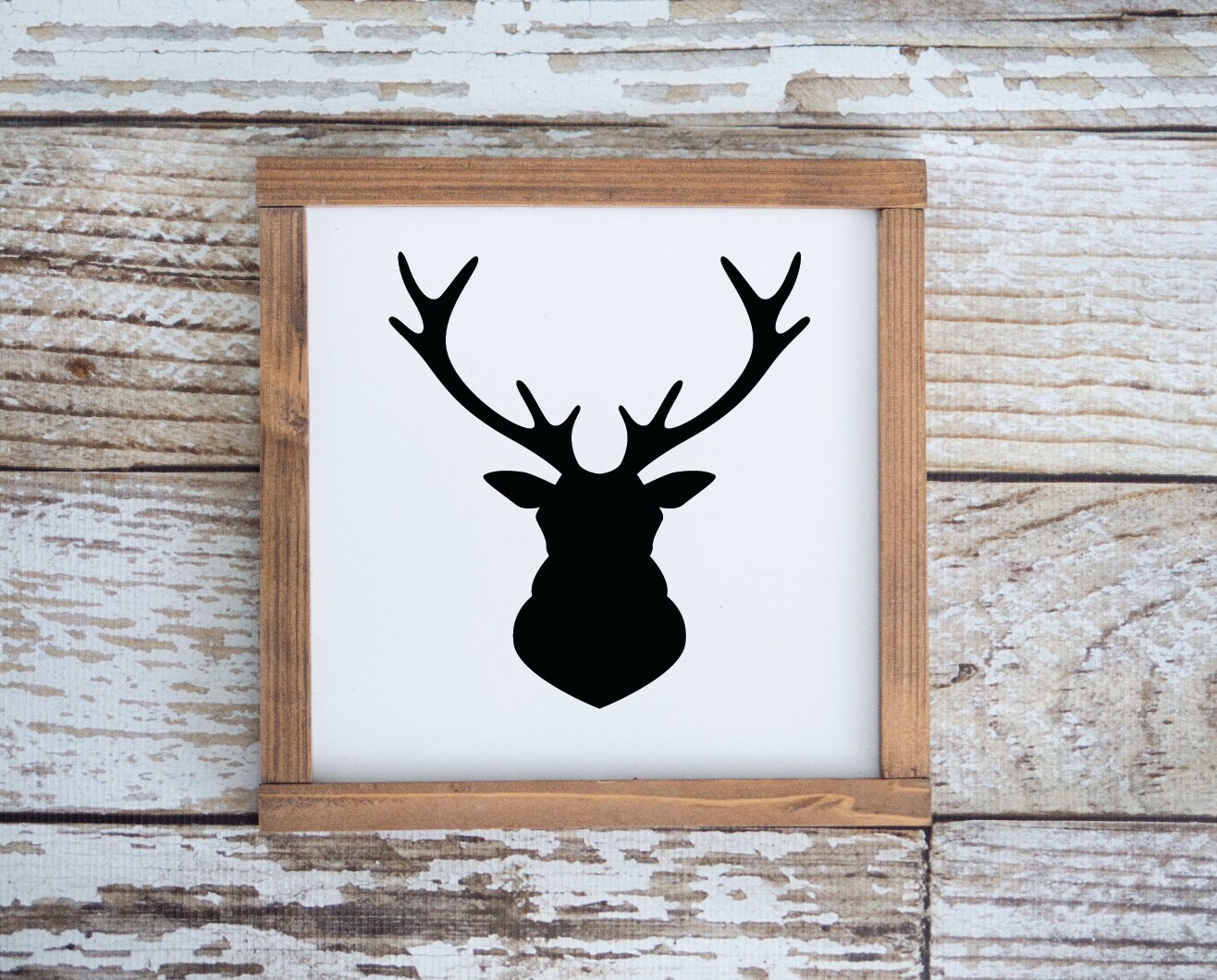 Deer head wall decor Woodland nursery wood sign Hand