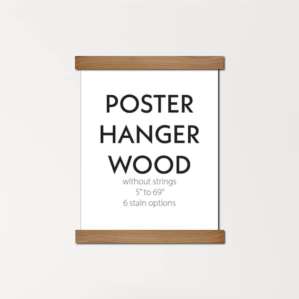 Poster Hanger Wood – Magnetic Poster Hangers without Strings – Custom Sizes – Wooden Poster Hanger Frames – Floating Poster Hangers
