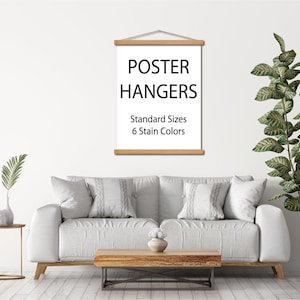 Wooden poster hanger - magnetic poster hanger - poster frame - hanger frame