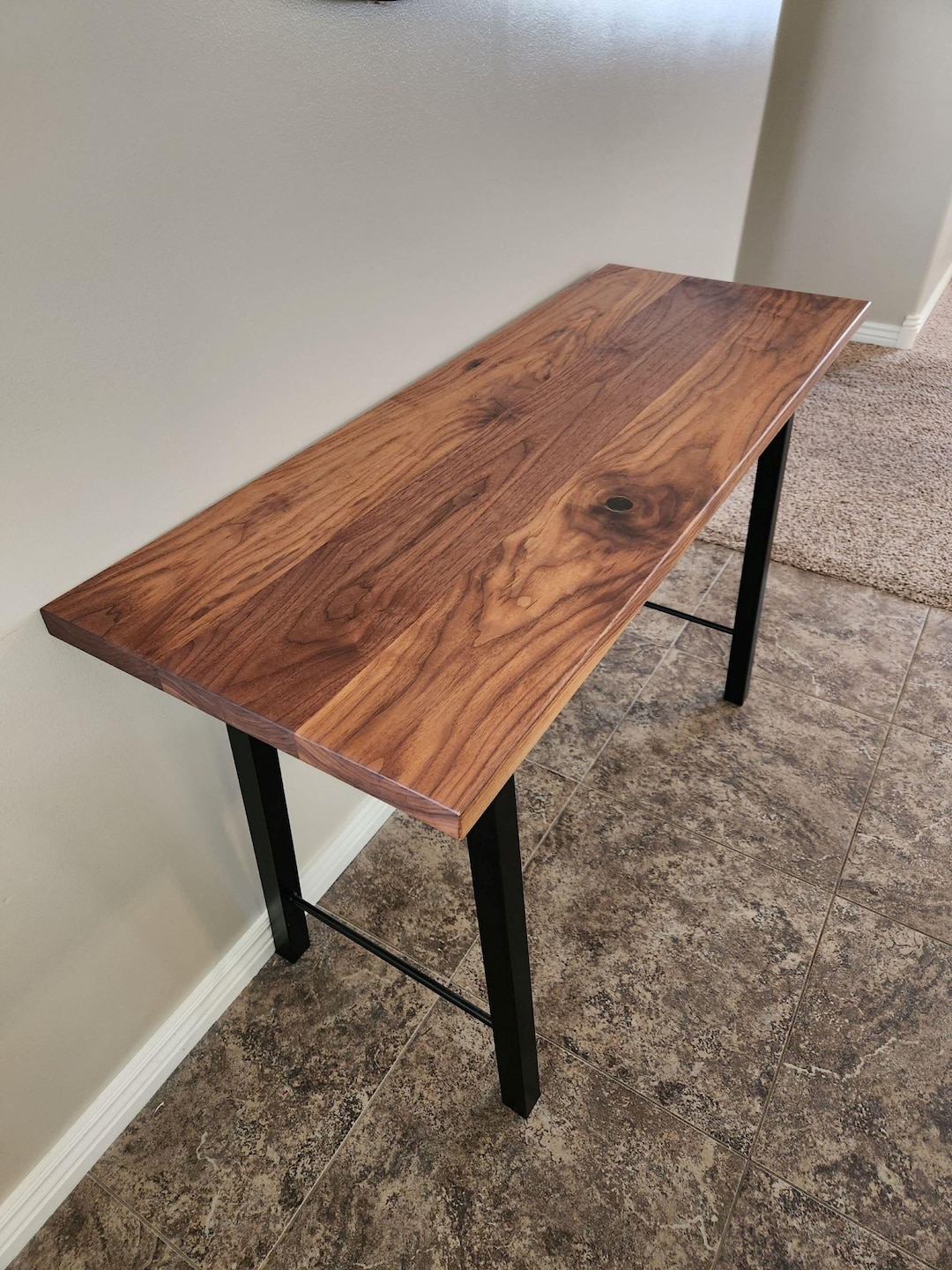 Custom Walnut Table Top - Handmade Solid Wood - Dining - Desk - Console ...