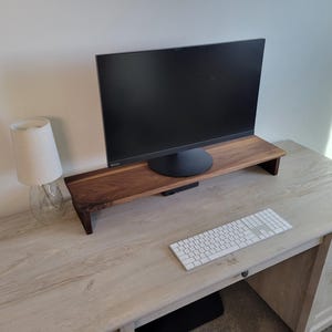 Monitor Riser - Monitor Shelf - Dual Wood Monitor Stand - Oak, Walnut ...