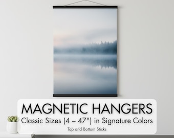 Magnetic frame wood poster hanger frames and floating poster hangers - wooden poster hanger frames - floating poster hangers