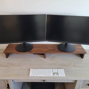 Solid Wood Monitor Riser: Desk Organizer Shelf, Laptop Stand