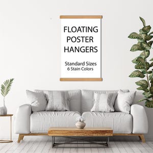Magnetic frame wood poster hanger frames and floating poster hangers - wooden poster hanger frames - floating poster hangers
