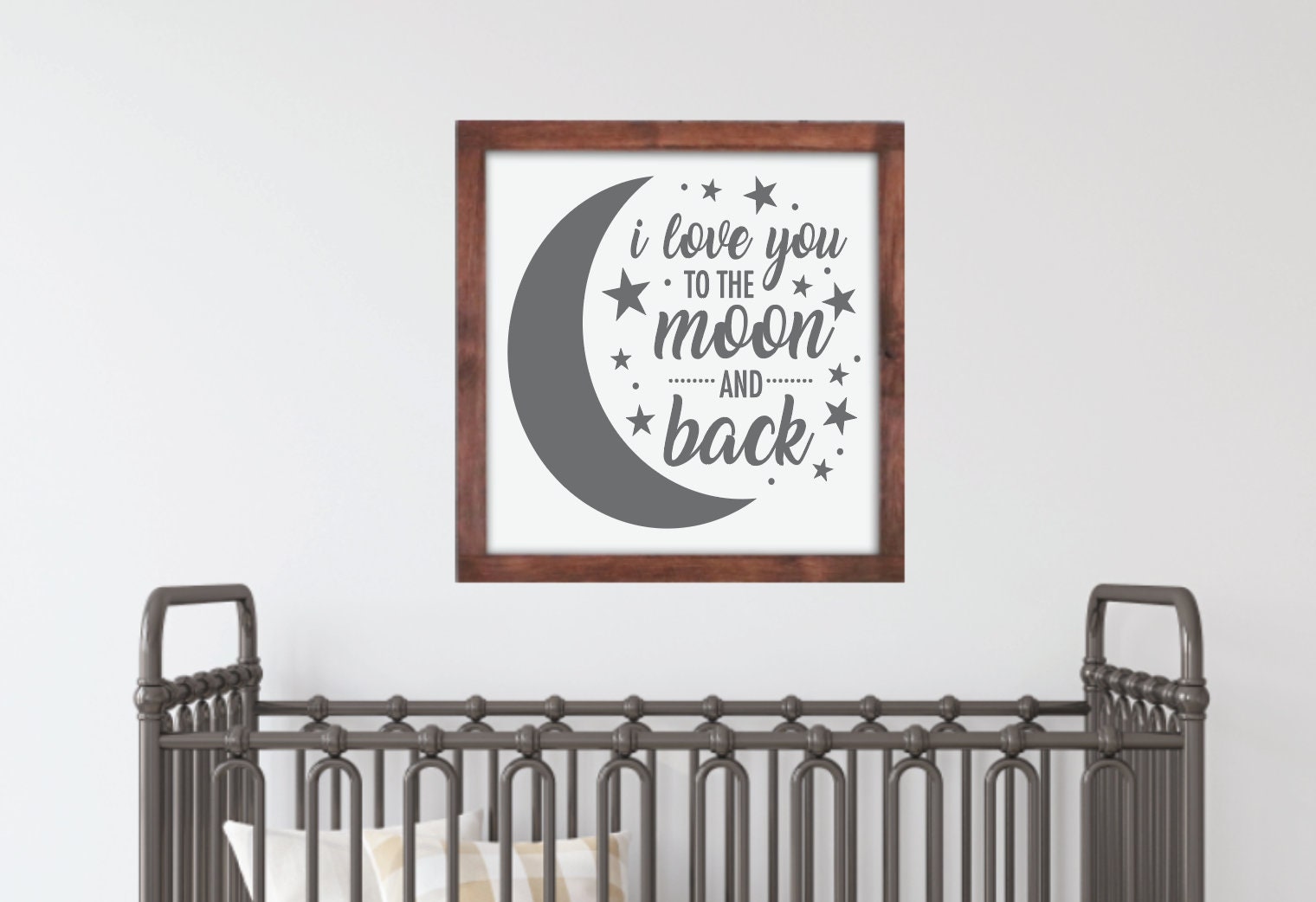 I Love You to the Moon and Back Wall Art Nursery Wall Decor - Etsy