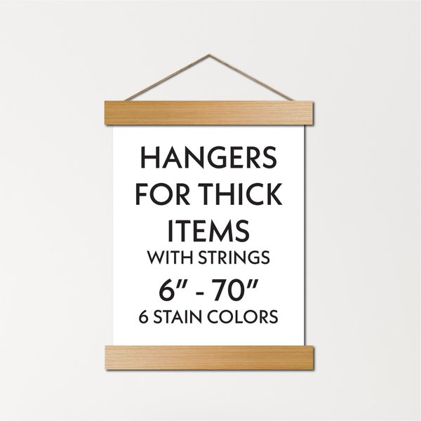 Hangers for thick items - with string - non-magnetic wooden frames for tapestries, quilts, rugs, poster boards, diamond art, etc. -