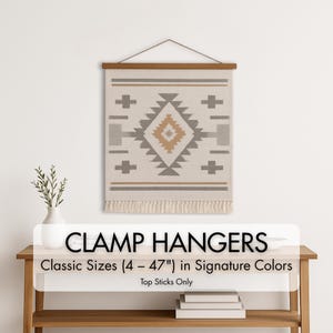 Top only hangers for thick items - with string - non-magnetic wooden frames for tapestries, quilts, rugs, poster boards, diamond art, etc. -