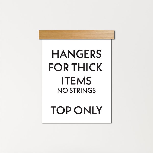 Non-magnetic floating wood poster hanger - frame with screws for thick items - tapestries, rugs, quilts, diamond art, etc. - no string