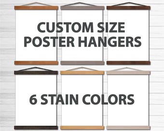 Custom size frame magnetic poster hanger - wood poster hanger for canvas wall art