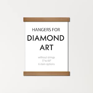 Hangers for Diamond Art - Hangers for Thick Items - No String - Non-magnetic Wooden Frames for Tapestries, Quilts, Rugs, Poster Boards, Etc.