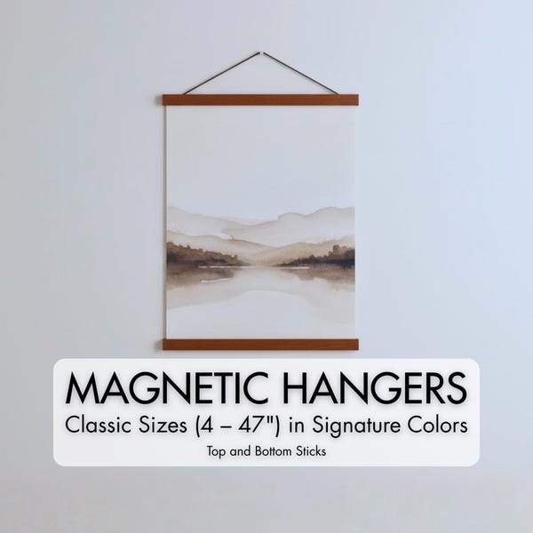 Wood Magnetic Poster Hanger: Standard Size Art, Canvas & Photo Display