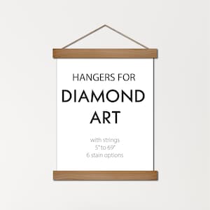 Hangers for Diamond Art - Hangers for Thick Items - With String - Non-magnetic Wooden Frames for Tapestries, Quilts, Rugs, Poster Boards