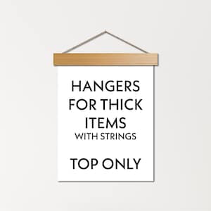 Top only hangers for thick items - with string - non-magnetic wooden frames for tapestries, quilts, rugs, poster boards, diamond art, etc. -