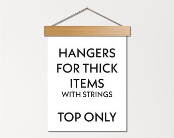 Top only hangers for thick items - with string - non-magnetic wooden frames for tapestries, quilts, rugs, poster boards, diamond art, etc. -