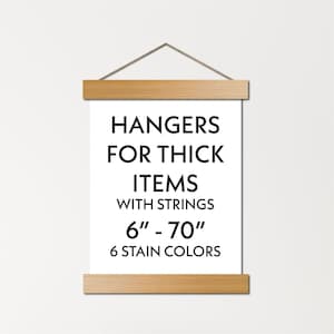 Hangers for thick items - with string - non-magnetic wooden frames for tapestries, quilts, rugs, poster boards, diamond art, etc. -