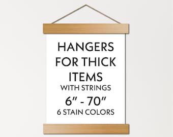 Hangers for thick items - with string - non-magnetic wooden frames for tapestries, quilts, rugs, poster boards, diamond art, etc. -