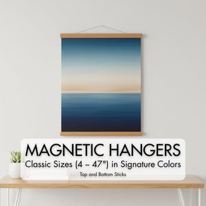 Colgador magnético para pósteres - Madera natural, exhibición de arte sencilla