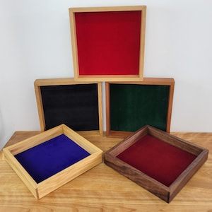 Wood Rolling Tray with Velvet for RPG, Yahtzee, Qwixx, and More Games