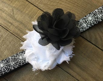 Spider Web Flower Headband, Halloween Headband, Seasonal Headband, Vintage Headband, Fashion Headband, Baby Headband, Girl Headband