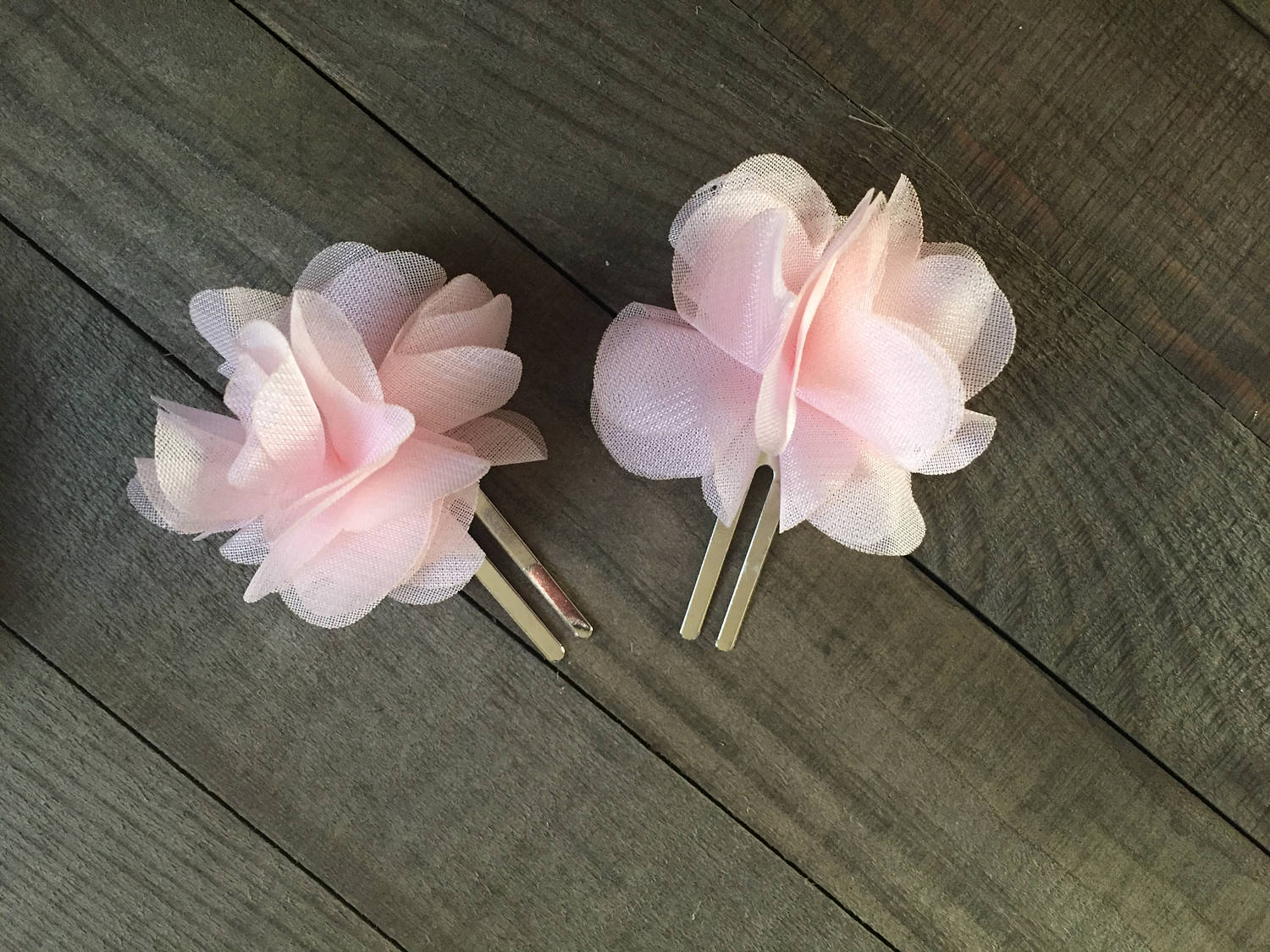 Yellow Mini Chiffon Flower Barrettes, Baby Barrettes, Girl Barrettes