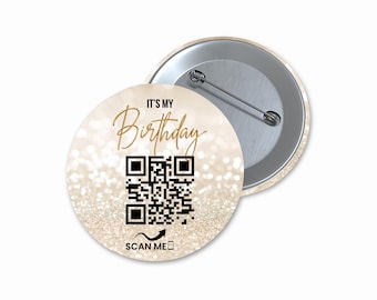 Birthday Cashapp Button Pin Back Badge, Custom Button Pin