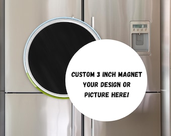 3 inch Full Color Custom Photo Magnets, Fridge Magnets , Personalized Family ,Weddings , Baby Shower and Events, Button Magnets