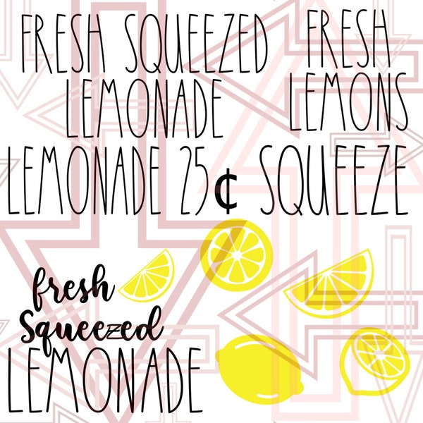 Rae Dunn Inspired Decals Lemons Digital, long letter font , skinny font