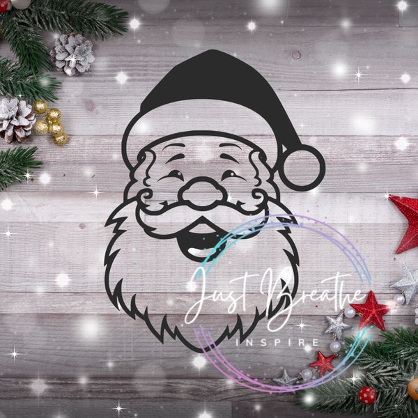 Santa SVG, Santa Face svg, Christmas svg, Santa Claus svg, Instant Download, Santa Head svg, Holiday svg, Funny Santa svg