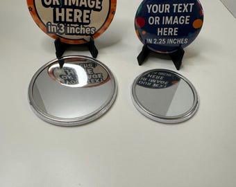 Custom Pocket Mirror | Personalized Compact Mirror | Add Your Image or Text | Bridal Shower, Wedding, Events , Promotions
