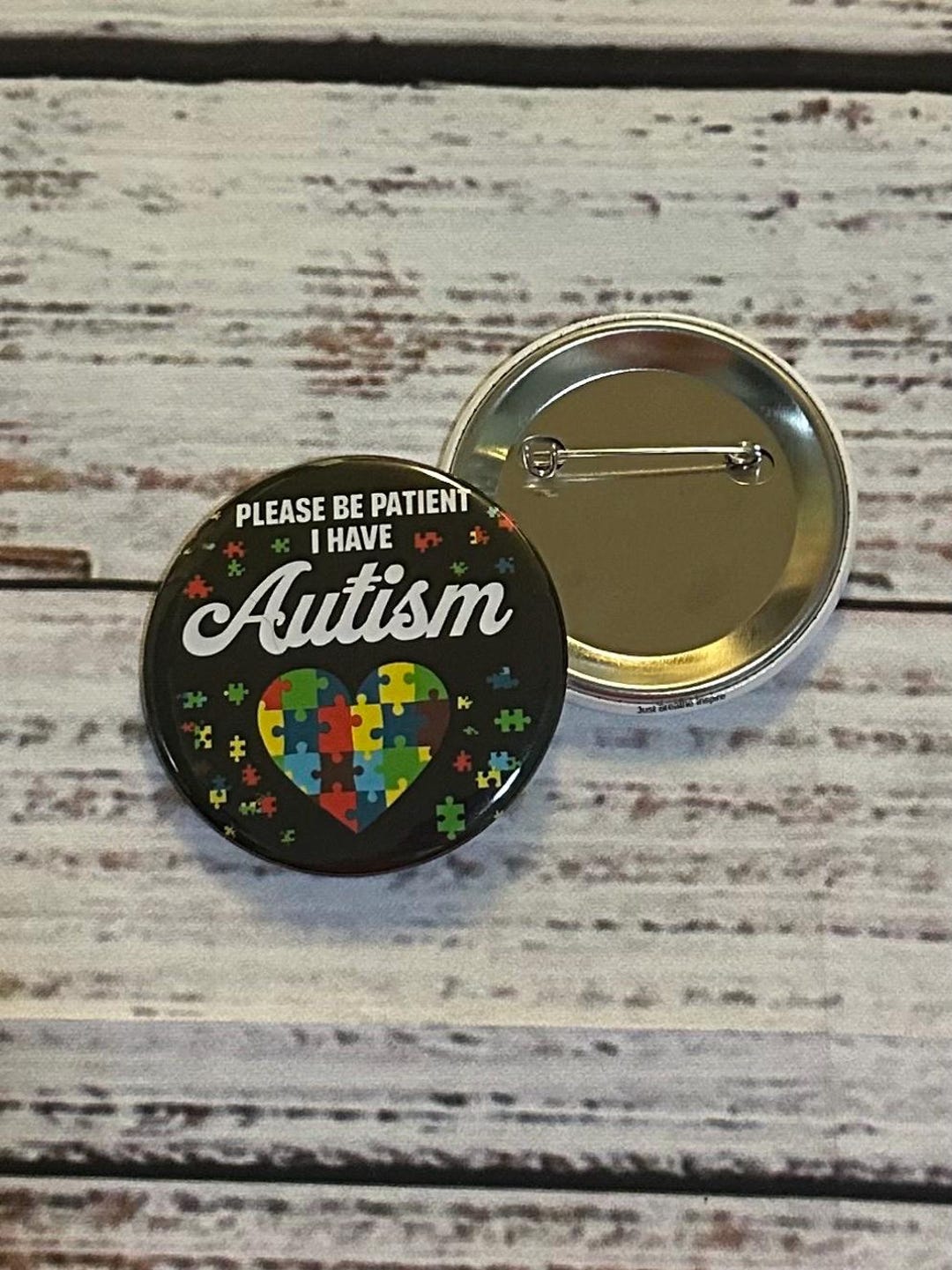 Autism Pinback Button, Autism Alert ID Tag, Autism Awareness, Autism ...