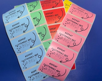 200 Repeat Customers Are The Best Stickers – Small Business Packaging Labels – Thank You Stickers – Pastel Order Stickers – 5 Color Options