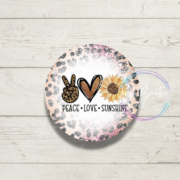 Peace Love Sunshine Car Freshie Cardstock | Stickers | Printable file | Car Coasters