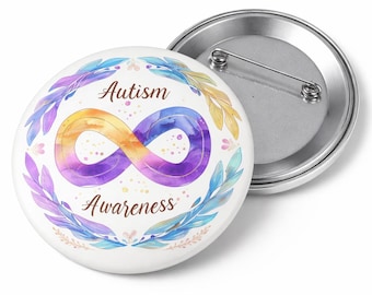 Autism Awareness Pinback Button | Infinity Symbol | Autism Acceptance Gift | 2.25" Button Pin