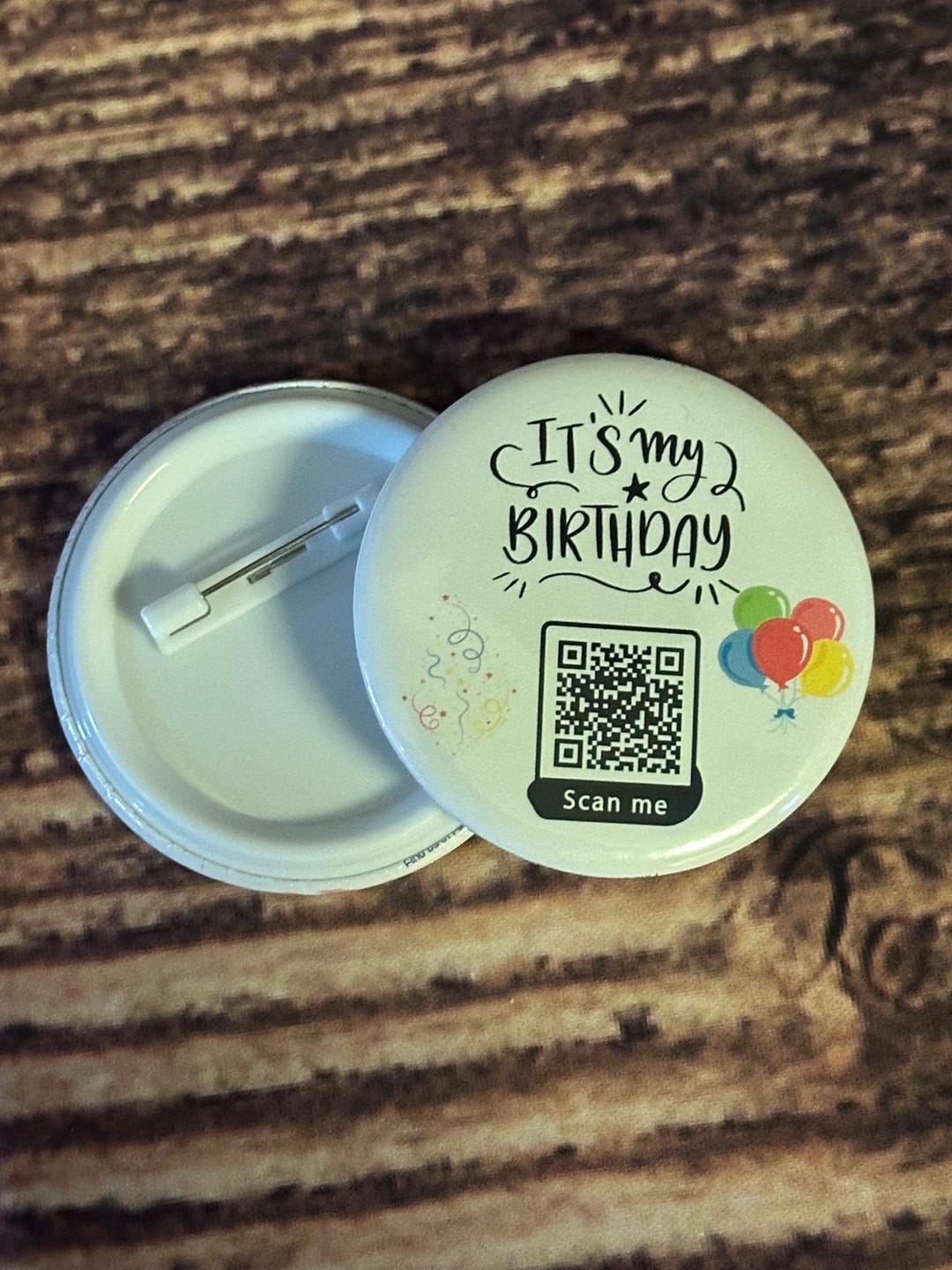 Happy Birthday Day Button , QR Code Scan Me , Buy Me a Drink - Etsy