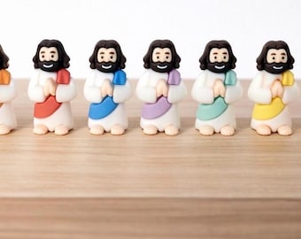 Mini Pocket Jesus Praying Figurine | Pick Your Color |Faith Gift |Christian Keychain Charm | Encouragement Gift, Religious Gift, Church Gift