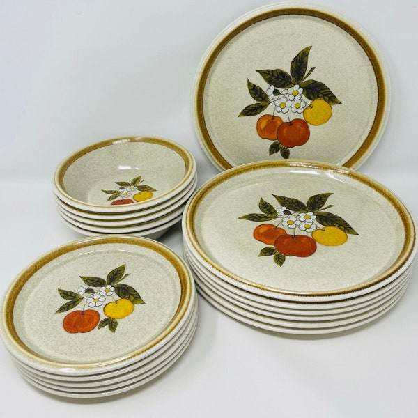 Mikasa Stoneware Dinnerware, YOU PICK, Mikasa Stone Manor Tempting Salad Plates, Dinner Plates, Cereal Bowls, Fruit Pattern Plates