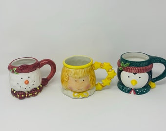 Debbie Mumm Mugs Christmas Mugs! You Pick! Christmas Gifts! NEW Old Stock! Angel! Snowman! Penguin! Child! Collectible Christmas