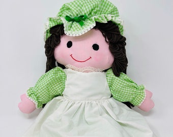 Handmade Cloth Doll - Vintage Oversized Ragdoll - Large Fabric Doll -  Gingham Fabric - Betsy Clark Doll - Raggedy Ann Doll - Holly Hobbie