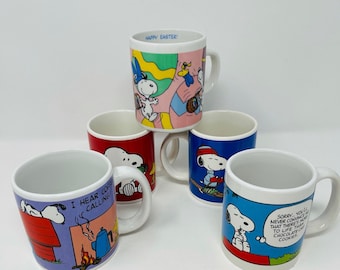 Peanuts Snoopy Mugs - YOU PICK Snoopy Mug - Peanuts Christmas Mug - Snoopy Easter Mug - Vintage Snoopy - Peanuts Collector Mug, Vintage Gift