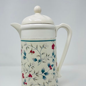 Thermal Coffee Carafe - Holiday Thermal Butler Carafe - Insulted Carafe - Holly Berry Pattern, Insulated Serving Carafe - Thermos, Christmas