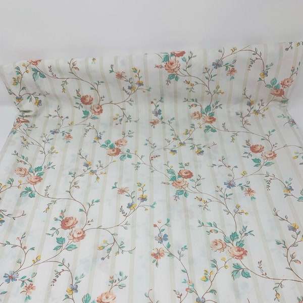 Vintage Floral Flat Sheet/Fabric! Double/Full- EXCELLENT Condition! JC Penney! Shabby Chic - Flowers - Fabric!! Roses! Beautiful Sheet