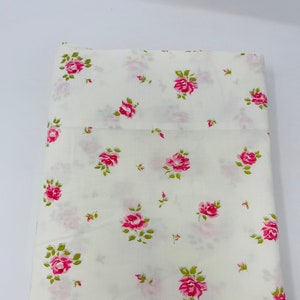 Floral Twin Sheet - Vintage Twin Flat Sheet - Springmaid Twin Sheet - Floral Roses Sheet - Pink and White Sheet - Floral Fabric, Wondercale