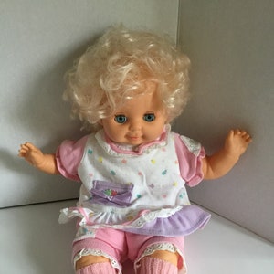 Vintage 1989 Ideal baby Bubbles Doll Vinyl Cloth Body 18 Tall