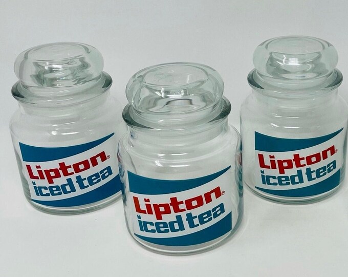 Lipton Iced Tea Jar YOU PICK Lipton Tea Tin Glass Lipton Iced Tea Jars