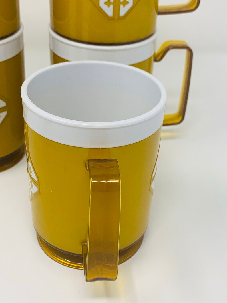 Yellow Plastic Coffee Cups YOU PICK Mid Century Melamine Etsy