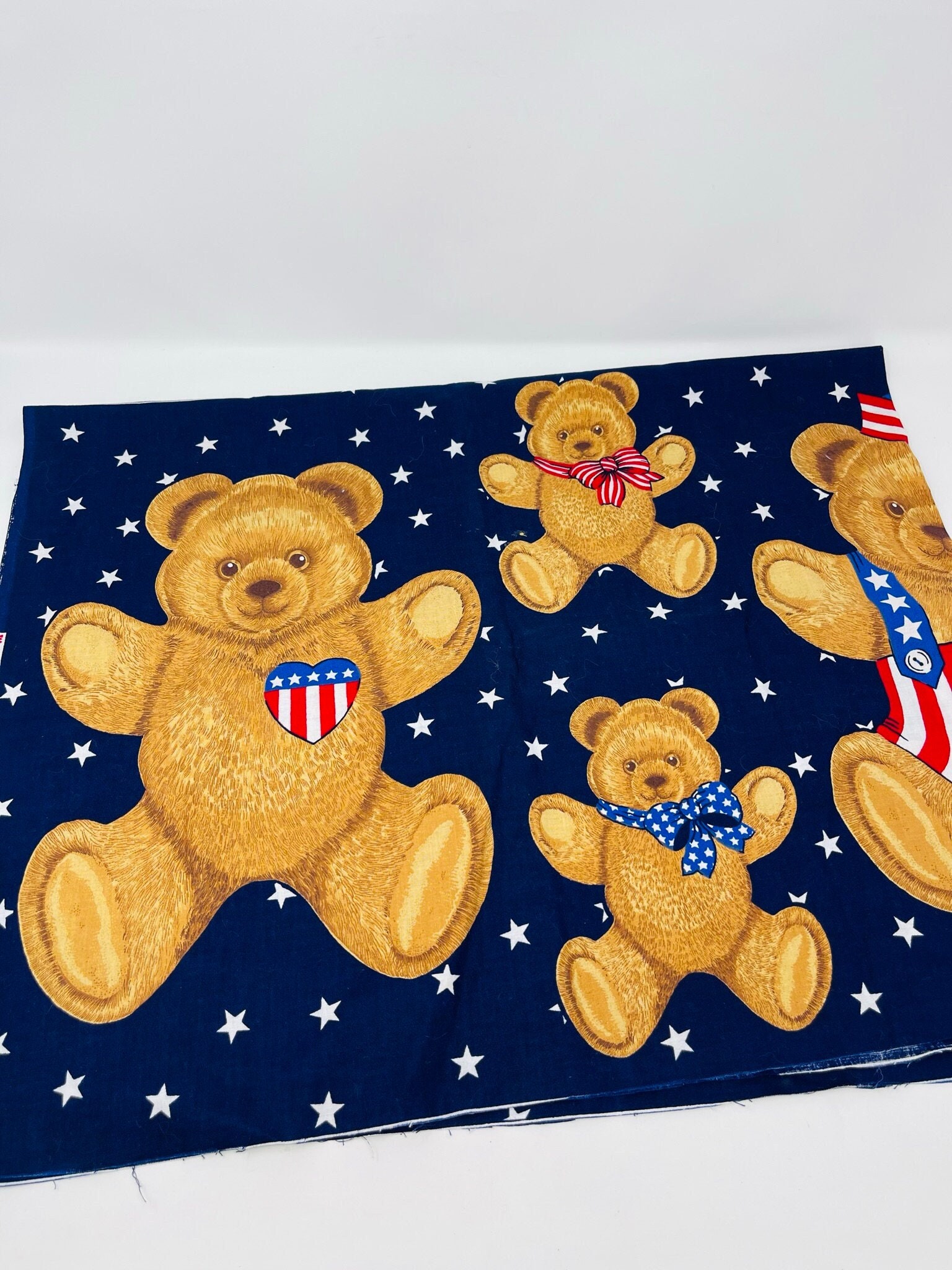 Patriotic Fabric Handmade Teddy Bear -  Hong Kong